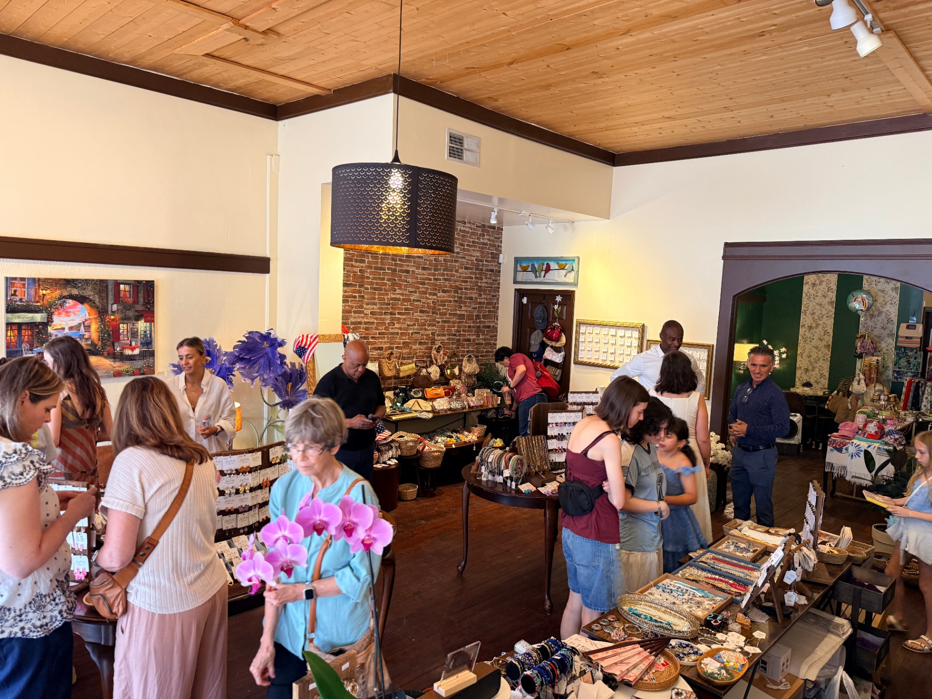 A busy afternoon inside Joyfully House on opening day